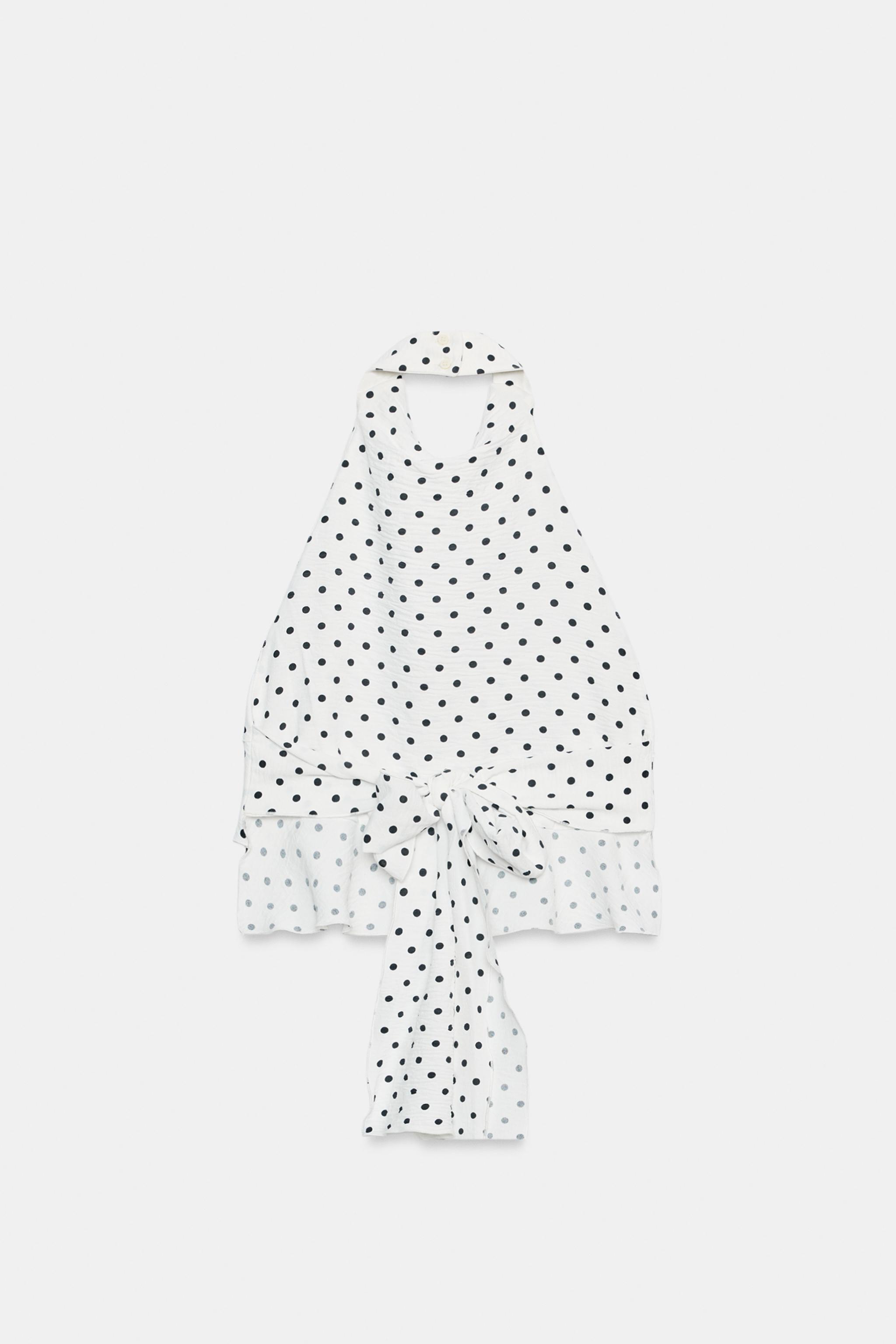 POLKA DOT HALTER TOP